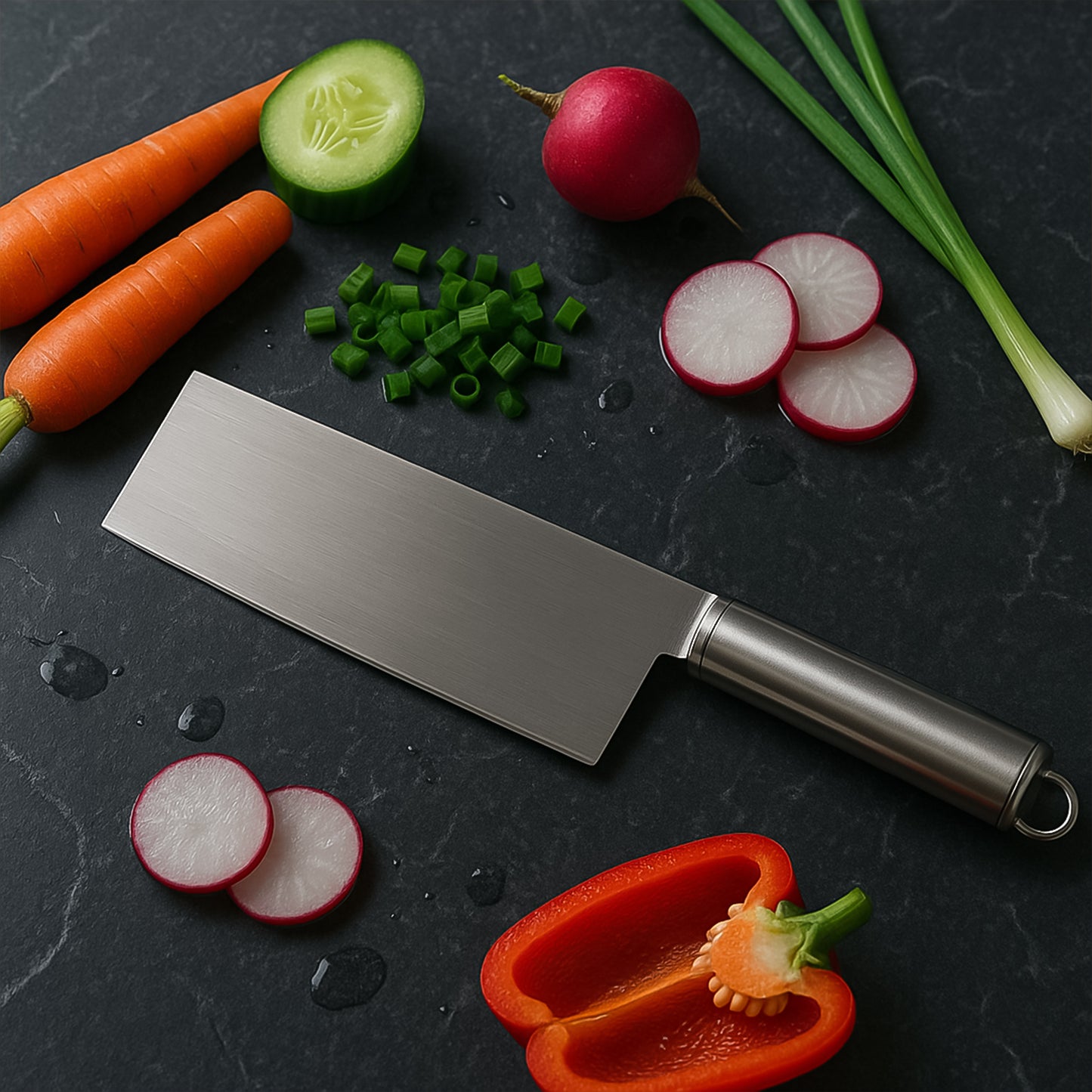 Professional Stainless Steel Vegetable Cleaver Knife – Ultra-Sharp & Durable
