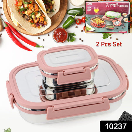 Premium Stainless Steel Leak Proof Air Tight Lunch Boxes (900ml+200ml  2 Pc Set)