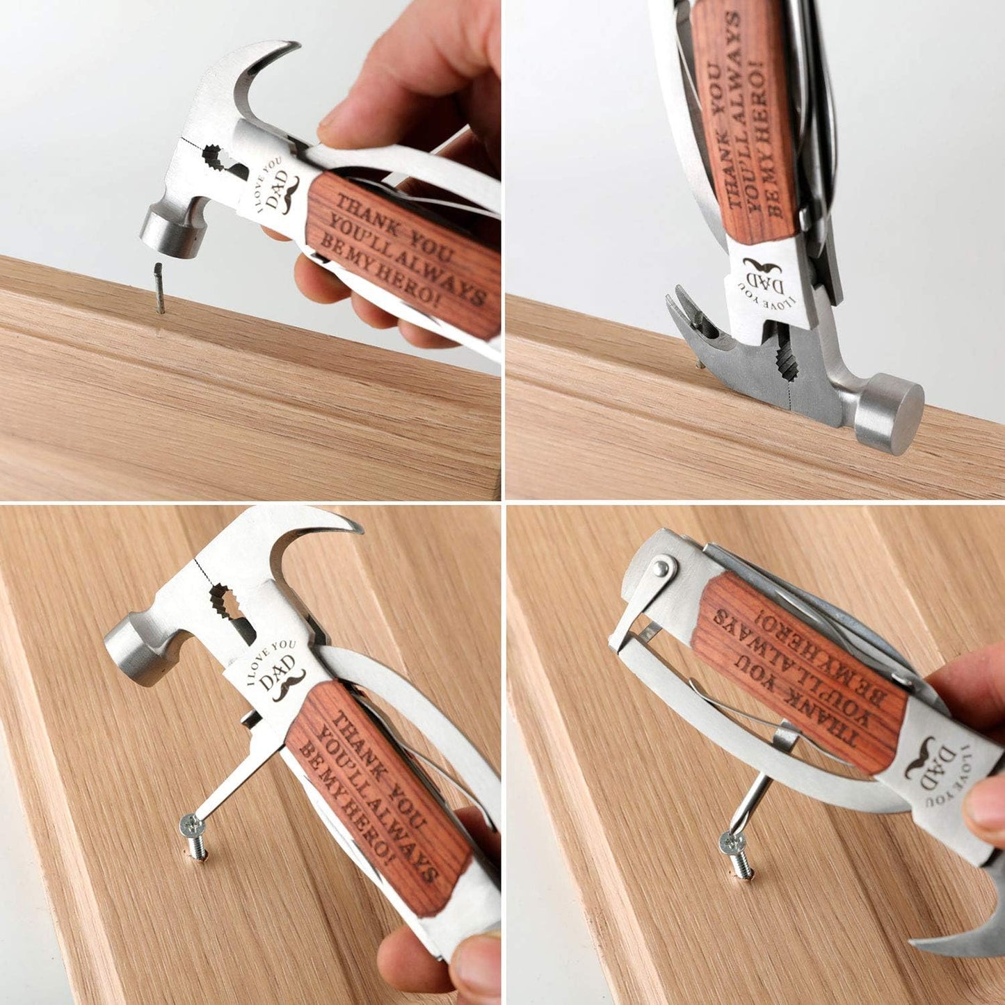 9379 Fathers Day Gifts Dad Birthday Gifts For Dad From Daughter Son All In One Tools Hammer Multitool Opener Screwdriver Cool Gadget Christmas Gifts Stocking Stuffer For Men Outdoor Camping Default Title - Anthro Bazaar