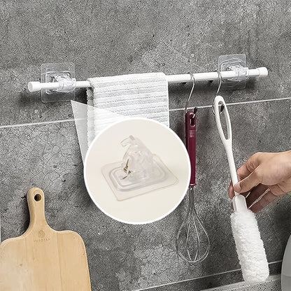 Wall Mount Transparent Self-adhesive Clip With Strong Spring Grip