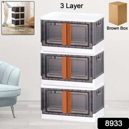Plastic Folding Wardrobe Storage Organizer (3 Layer 1 Pc) Default Title - Anthro Bazaar