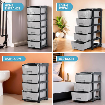 6-Layer Heavy-Duty Plastic Drawer Organizer Cabinet