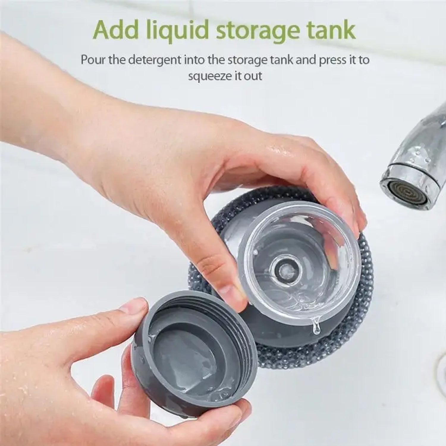 4921 Soap Dispensing Palm Brush Washing Liquid Dish Brush Soap Pot Utensils With Dispenser Cleaning Default Title - Anthro Bazaar