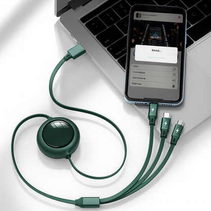 UniFlex™ 3-in-1 Retractable USB Cable Default Title - Anthro Bazaar