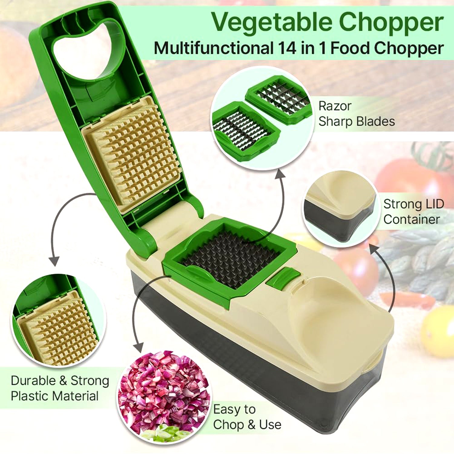 Supermom Quick Nicer Dicer Multipurpose Vegetable Fruit Chopper Default Title - Anthro Bazaar