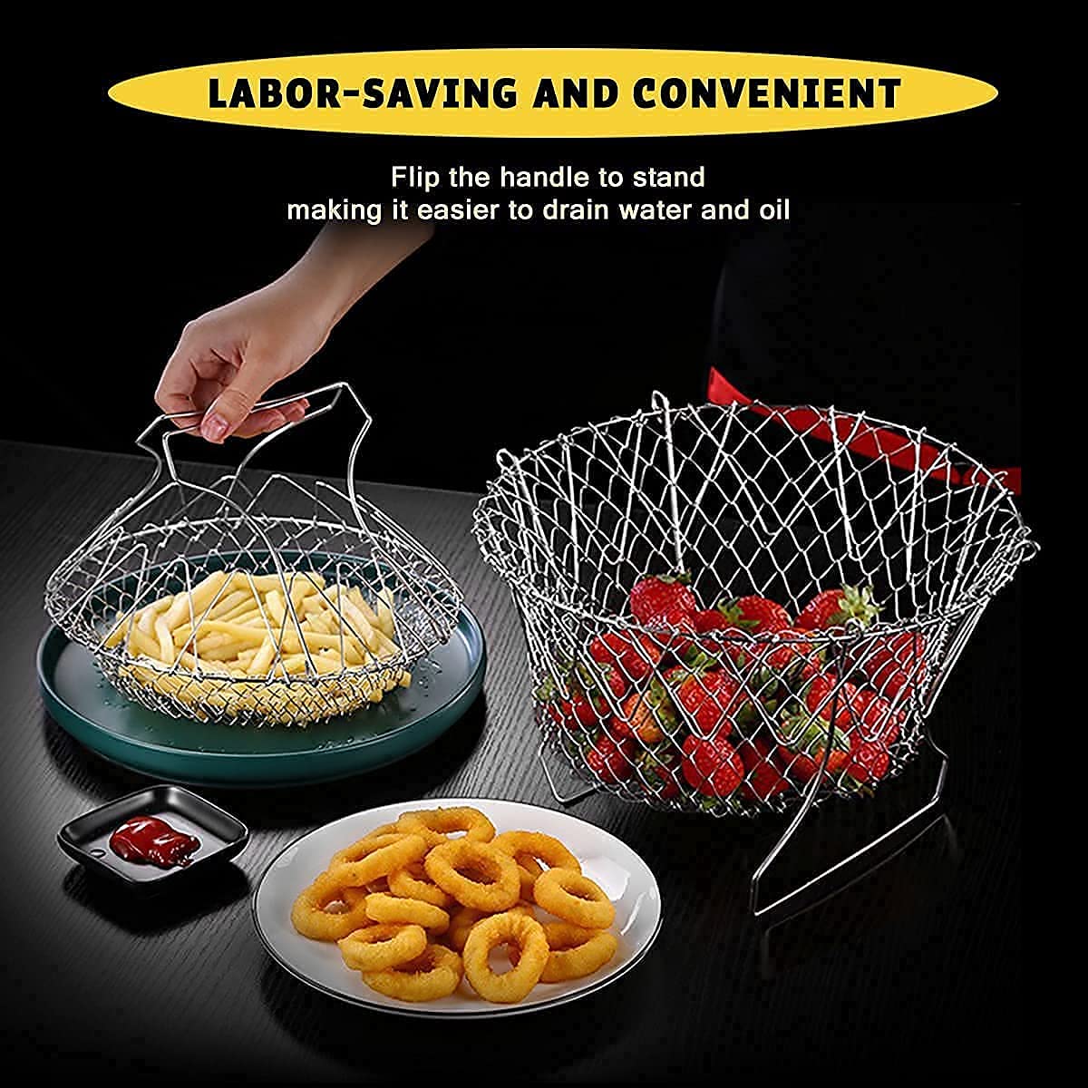 Stainless Steel Foldable Strainer - Chef Basket