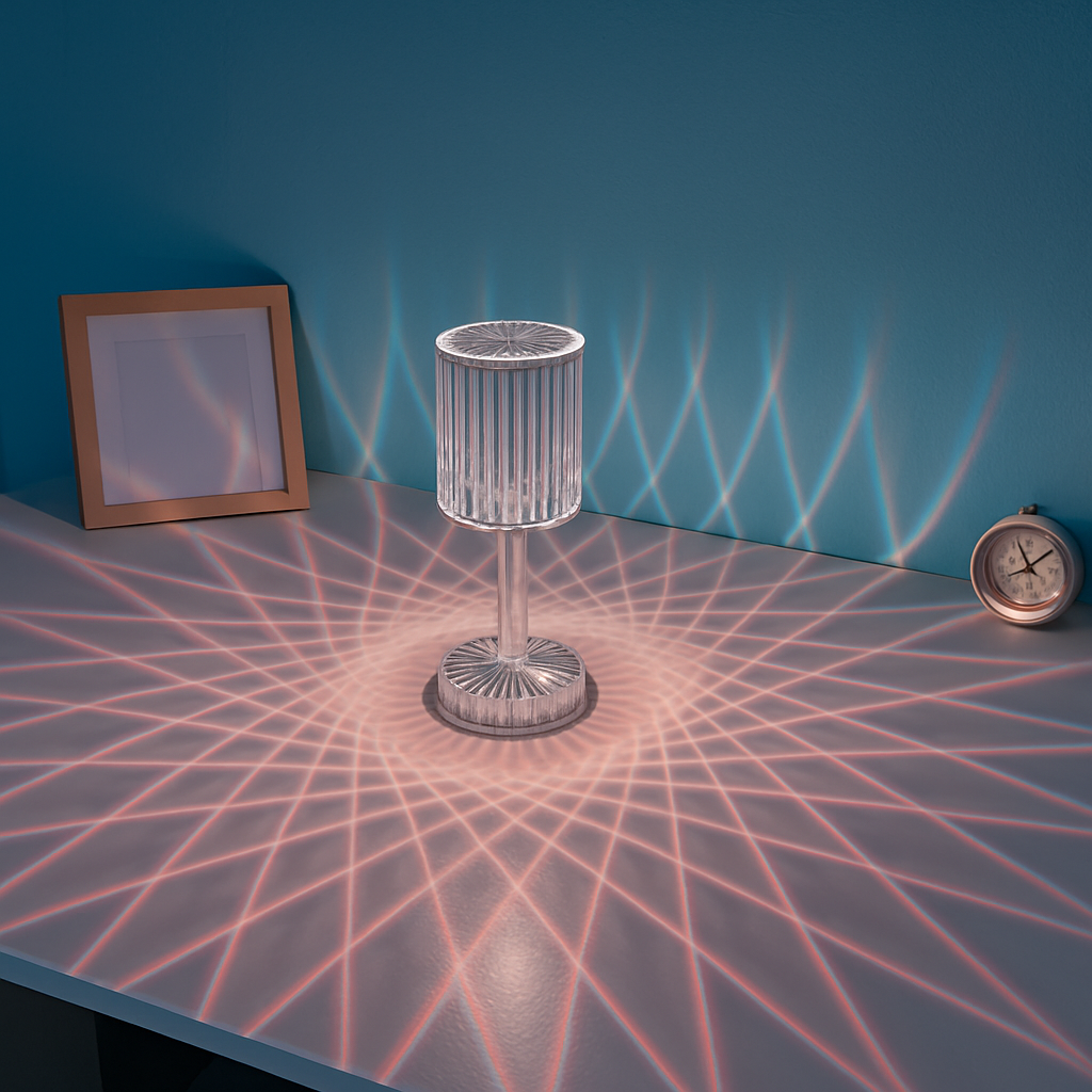 LumiCrystal™ Touch Control Table Lamp – 5 Colors & 3 Brightness Mode