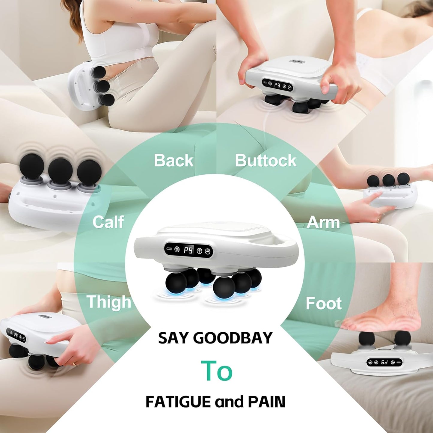 Massage Device with 6 Heads for better Relaxation.