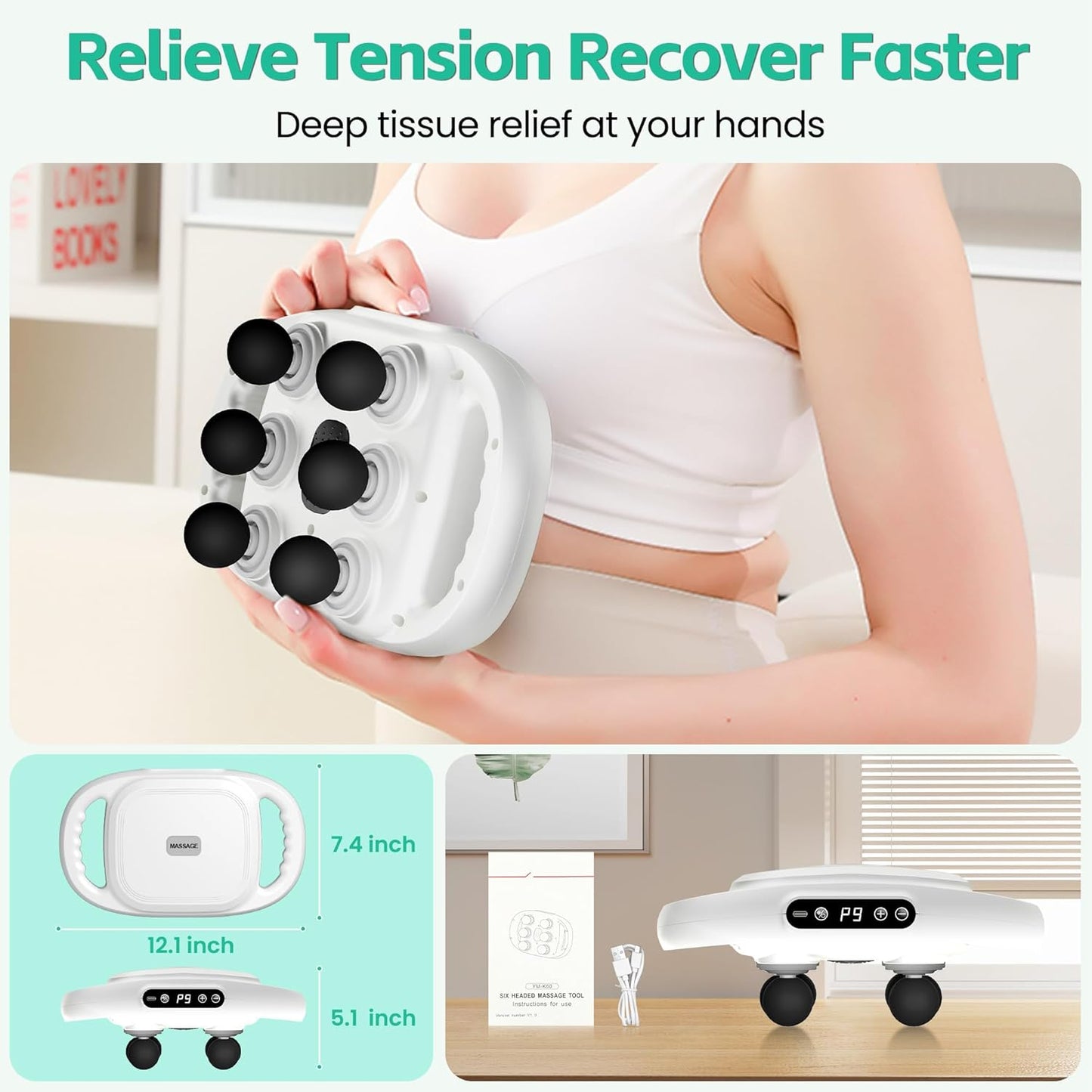 Massage Device with 6 Heads for better Relaxation.