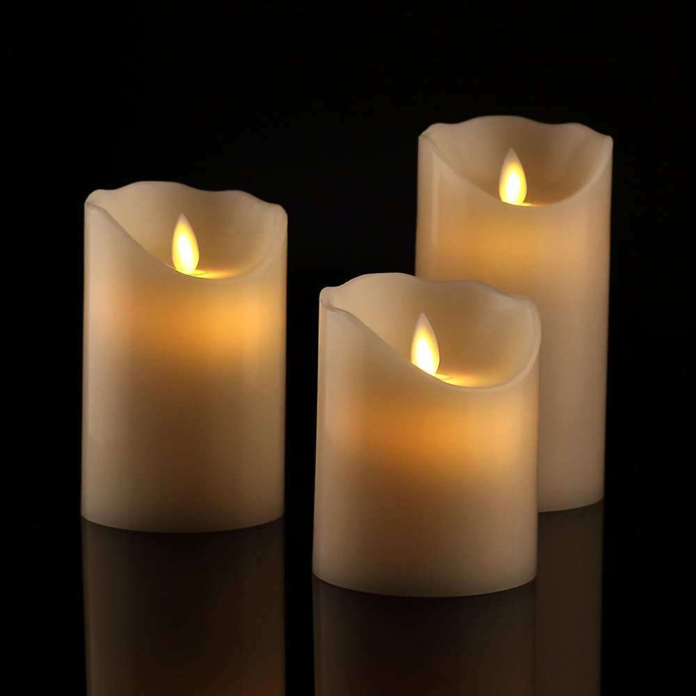 Premium 3 Piece Led Flameless Candle Set With Remote Control