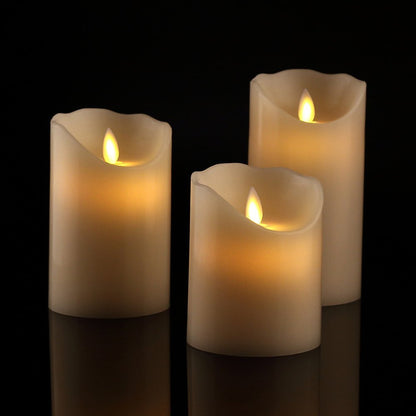 Premium 3 Piece Led Flameless Candle Set With Remote Control