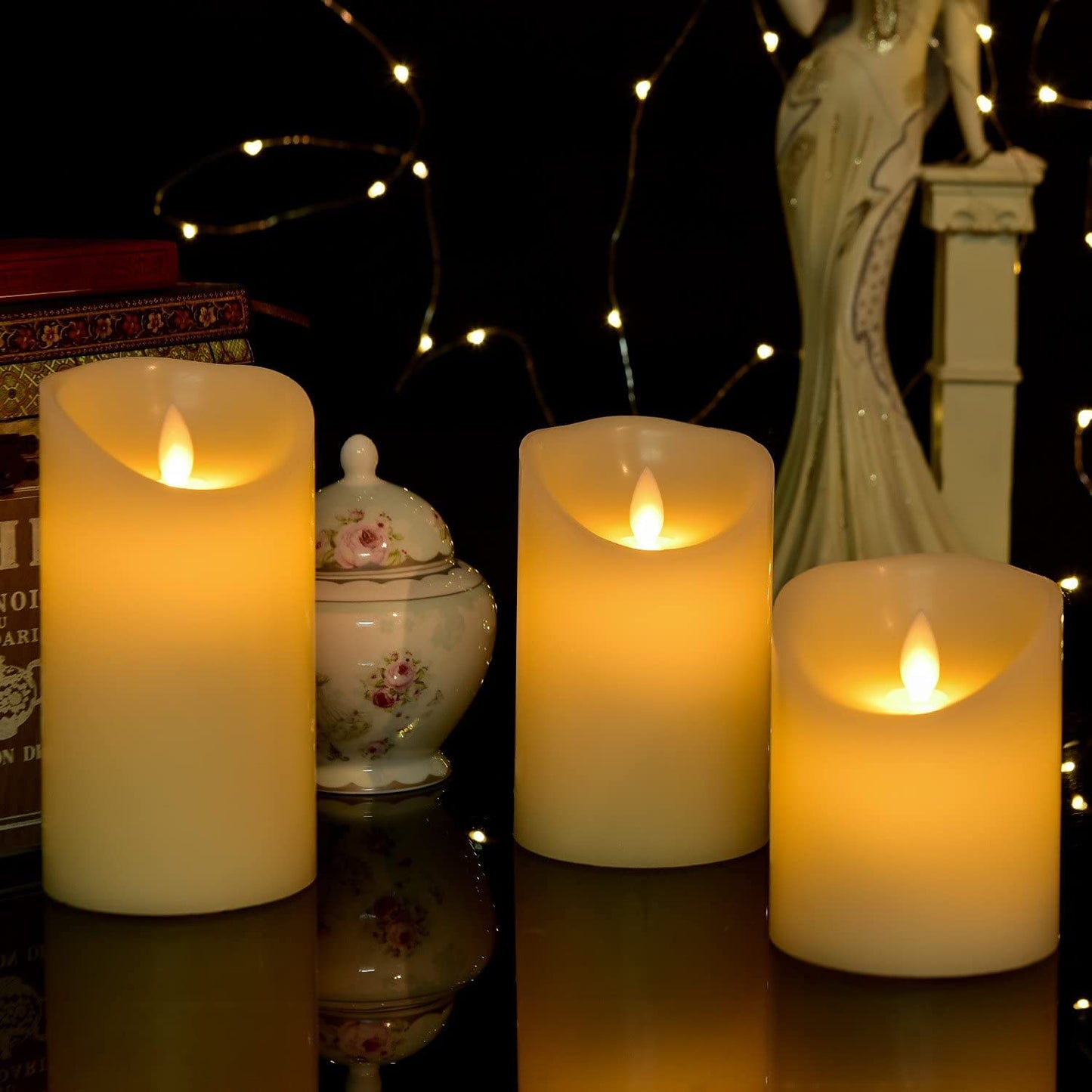 Premium 3 Piece Led Flameless Candle Set With Remote Control