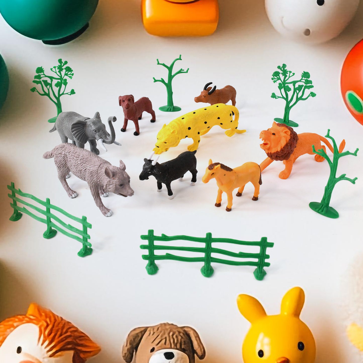 Animal Kingdom Plastic Toy Set For Kids (14 Pc) Default Title - Anthro Bazaar
