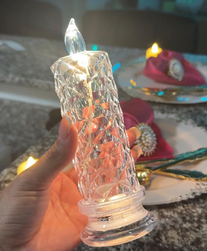 RoseGlow™ Crystal LED Candle | Glitter Swirl Romantic Light (1 Pc)