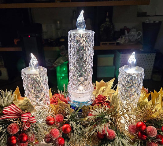 RoseGlow™ Crystal LED Candle | Glitter Swirl Romantic Light (1 Pc)