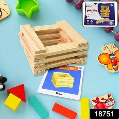 Wooden Pattern Brain Puzzles 20 Pcs Wooden Strips 40 Pattern Cards (1 Set) Default Title - Anthro Bazaar