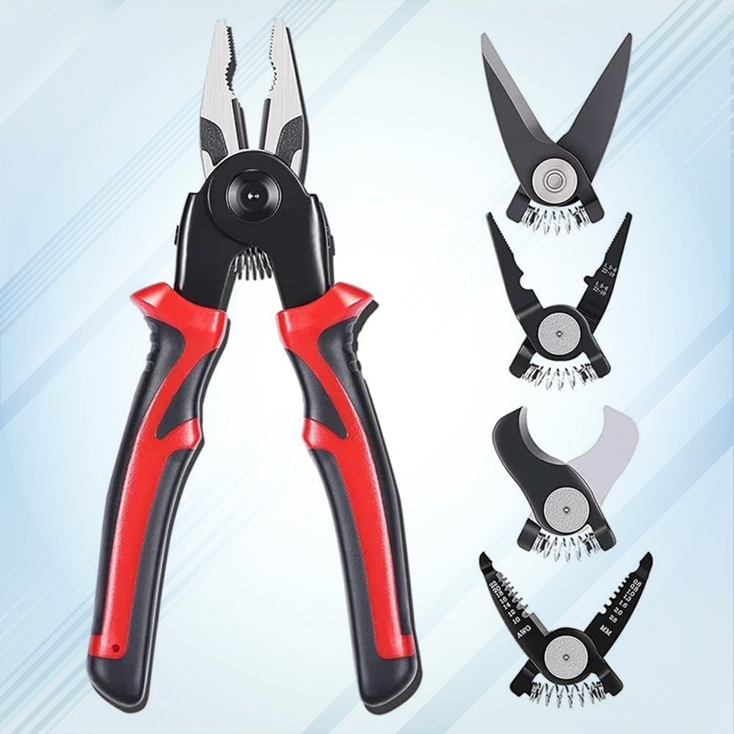5 In 1 Wire Stripper Pliers Set Soft Grip Anti-slip Alloy Steel Cutting Gripping Stripping Default Title - Anthro Bazaar