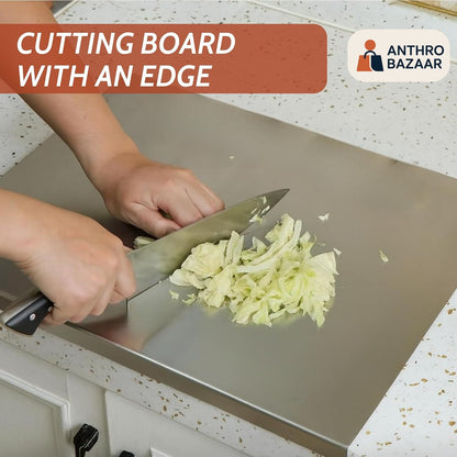 Premium 304-Stainless Steel Anti-Bacterial Chopping Board [41 x 31 cms, 1.5 mm Thickness]
