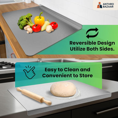 Premium 304-Stainless Steel Anti-Bacterial Chopping Board [41 x 31 cms, 1.5 mm Thickness]