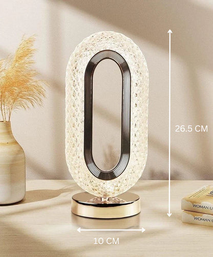 LumiGlow™ Touch Crystal Table Lamp | 3-Way Dimmable USB Rechargeable Diamond Light