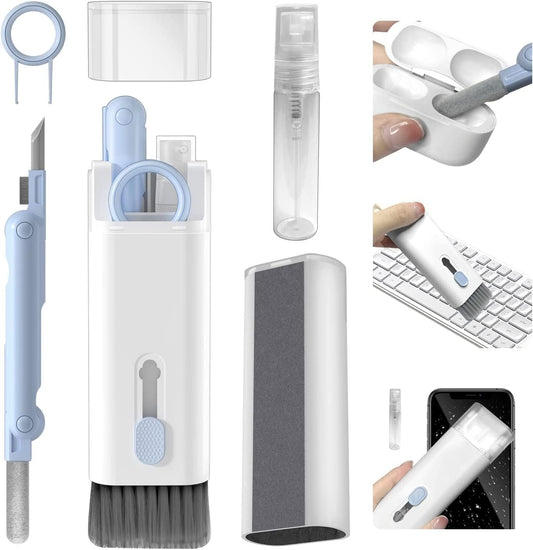 Portable Gadget Cleaning Brush Set with Spray Bottle & Keycap Puller [7-in-1 ]