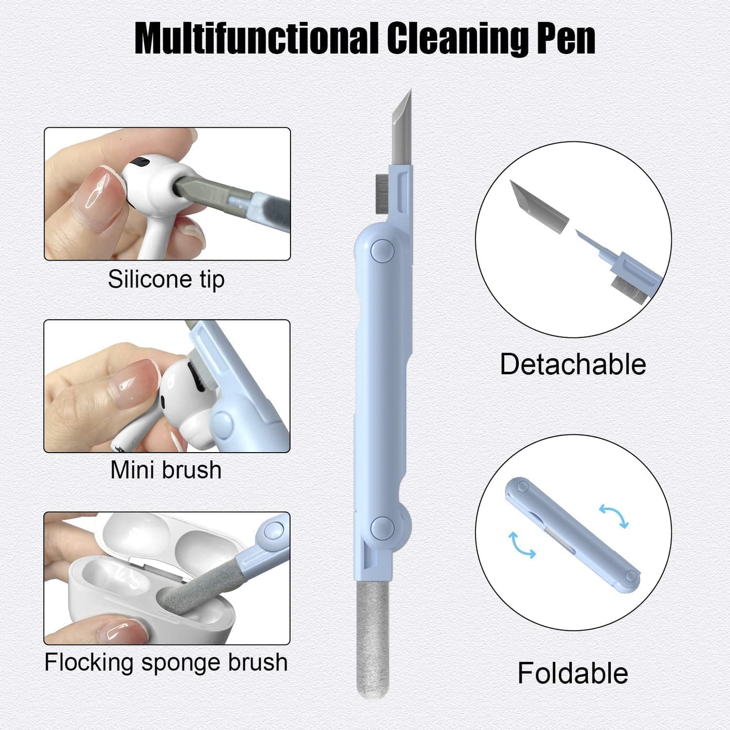 Portable Gadget Cleaning Brush Set with Spray Bottle & Keycap Puller [7-in-1 ]