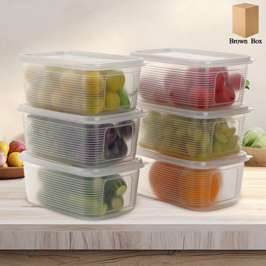6 Pcs Multipurpose Plastic Food Storage Container Set Default Title - Anthro Bazaar