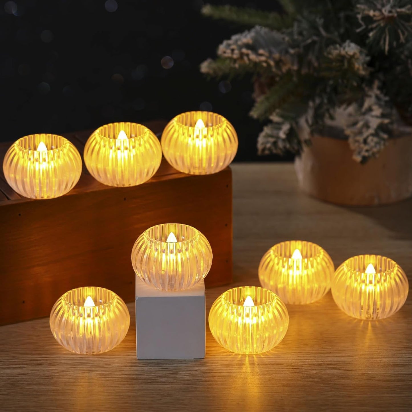 12-Piece LED Crystal-Effect Flameless Candle Set – Safe, Elegant & Festive