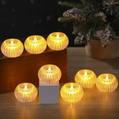 12-Piece LED Crystal-Effect Flameless Candle Set – Safe, Elegant & Festive
