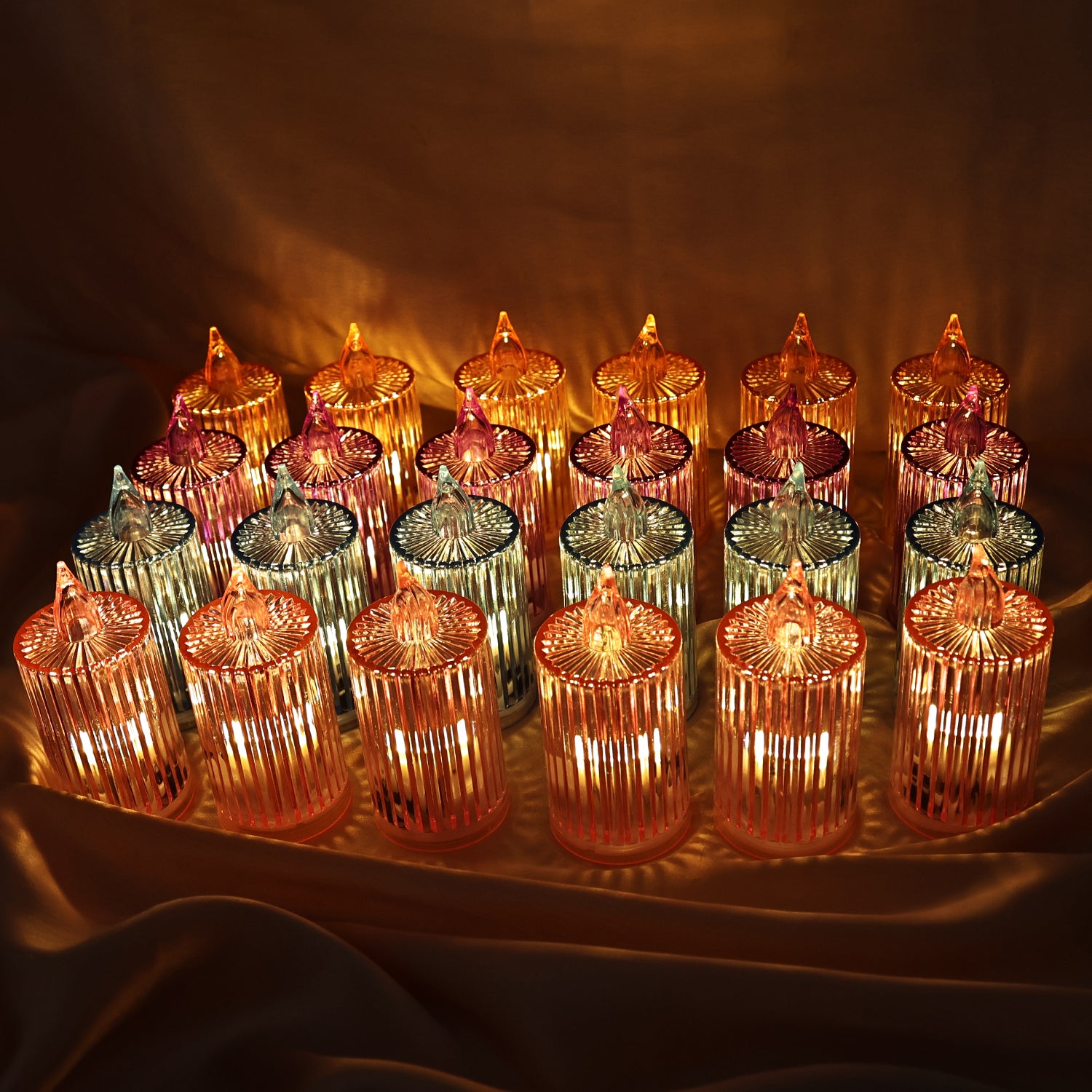 Decorative Flameless Electronic Led Candle Light Set (24 Pc) Default Title - Anthro Bazaar