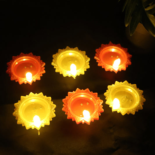 AquaGlow™ 6 Pc Water Sensor LED Diya – Automatic On/Off Flameless Festival Lamps
