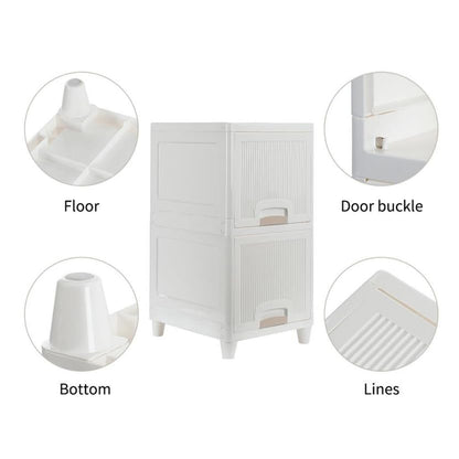 Multipurpose Storage Cabinet Storage Solutions Plastic Drawers Multi Layer Wardrobe Storage Drawers Foldable Multipurpose Drawer Units For Kitchen Bathroom Bedroom Cloth (2 Layer) Default Title - Anthro Bazaar