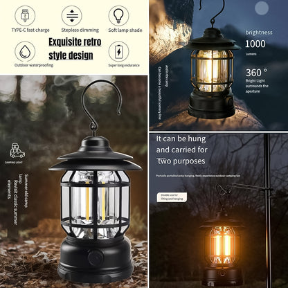 RetroGlow™ Rechargeable LED Camping Lantern (1 Pcs)