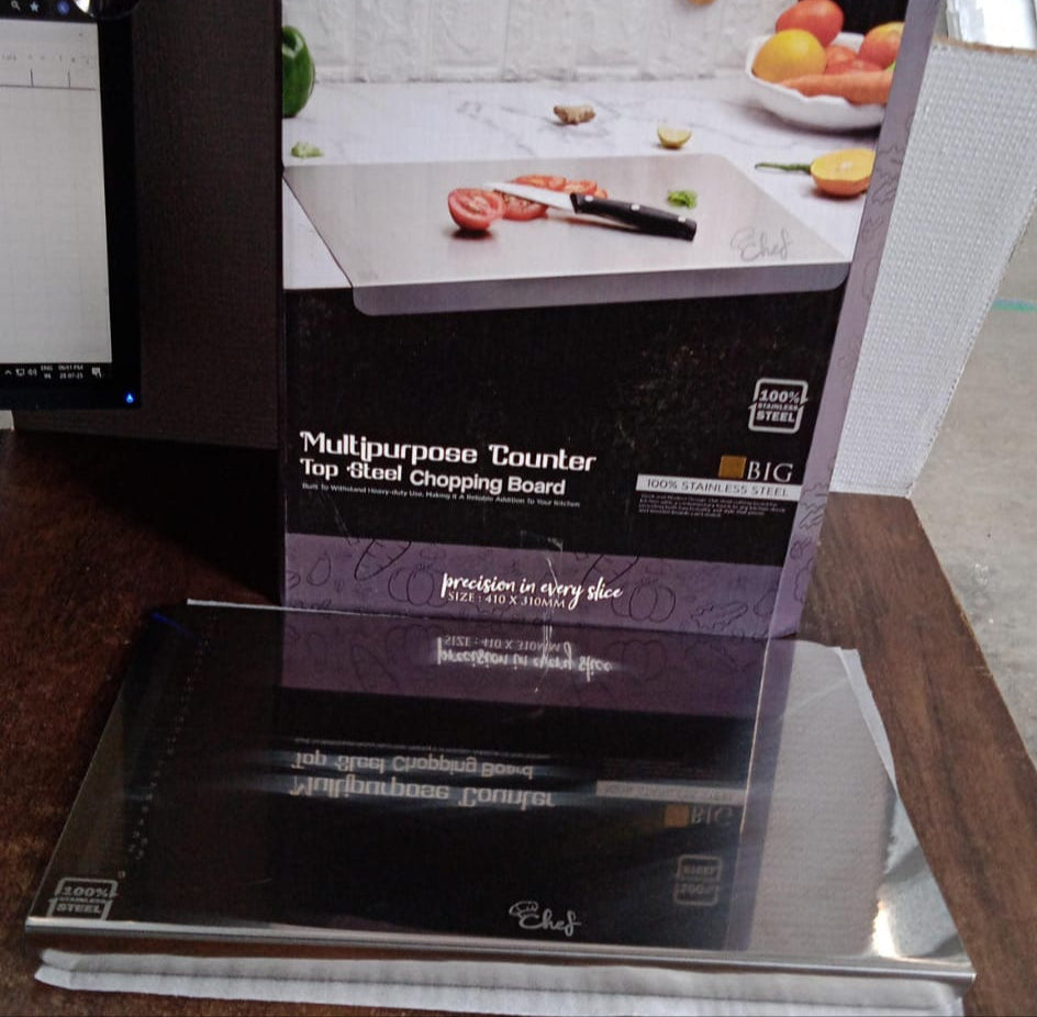 Premium Stainless Steel Anti-bacterial Chopping Board For Kitchen (1 Pc) Default Title - Anthro Bazaar