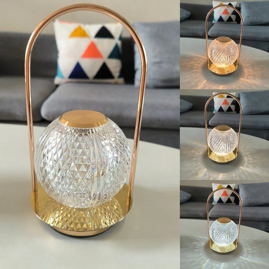 LumiBloom™ Rechargeable Crystal Ball LED Lamp – Touch Control