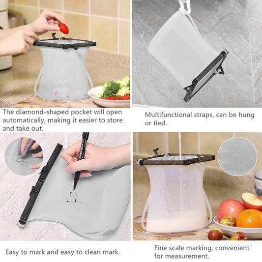5985 Reusable Silicone Food Storage Bag 3 Bag Set Leakproof Lock Reusable Flat Bottom Freezer Bags Sandwich Bags Silicone Food Grade Kids Snack Bags Bpa Free Microwave Dishwasher Safe Default Title - Anthro Bazaar