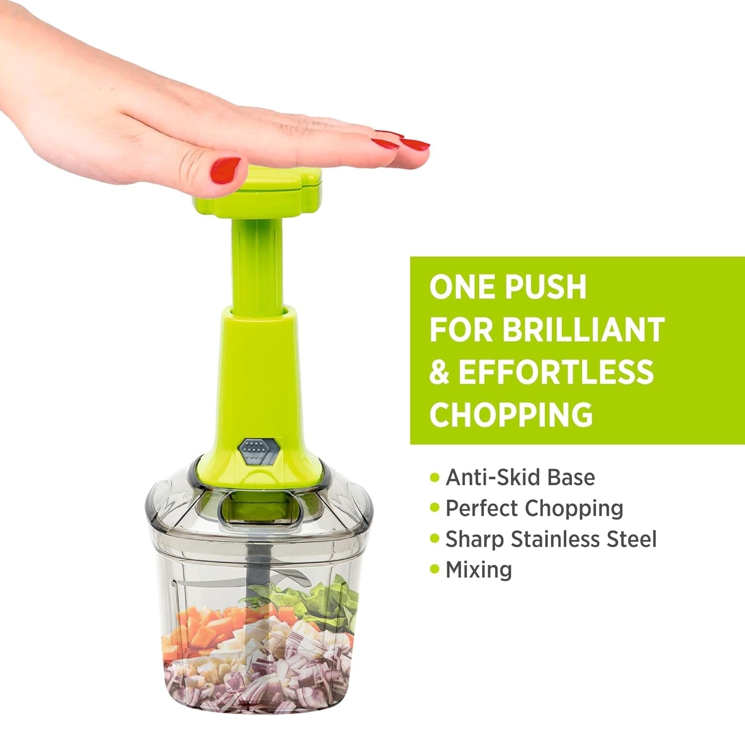 2in1 Press Vegetable Choppers For Kitchen (1100 Ml) Default Title - Anthro Bazaar