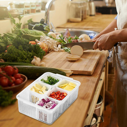 Fridge Storage Boxes Freezer Storage Containers Container For Kitchen Storage Set Storage In Kitchen Vegetable Storage Draining Crisper Refrigerator Food Box (1 Pc) Default Title - Anthro Bazaar