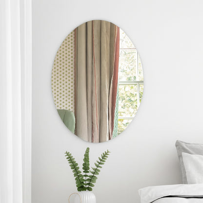 Elegant Oval Frameless Wall Mirror For Home Office Decor (6 Pc) Default Title - Anthro Bazaar