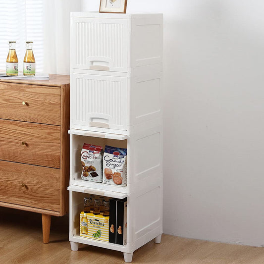 Multipurpose Storage Cabinet Storage Solutions Plastic Drawers Multi Layer Wardrobe Storage Drawers Foldable Multipurpose Drawer Units For Kitchen Bathroom Bedroom Cloth (4 Layer) Default Title - Anthro Bazaar