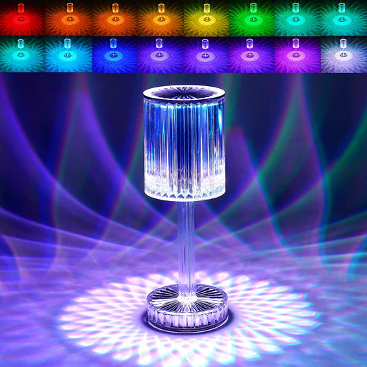 6605 Crystal Table Lamp Touch Control Atmosphere Nightstand Lamp With Usb Charging Line Default Title - Anthro Bazaar