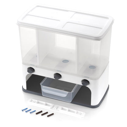2550 Easy Flow Cereal Dispenser For Kitchen 3 In 1 Push Button Wall Mount Container Default Title - Anthro Bazaar