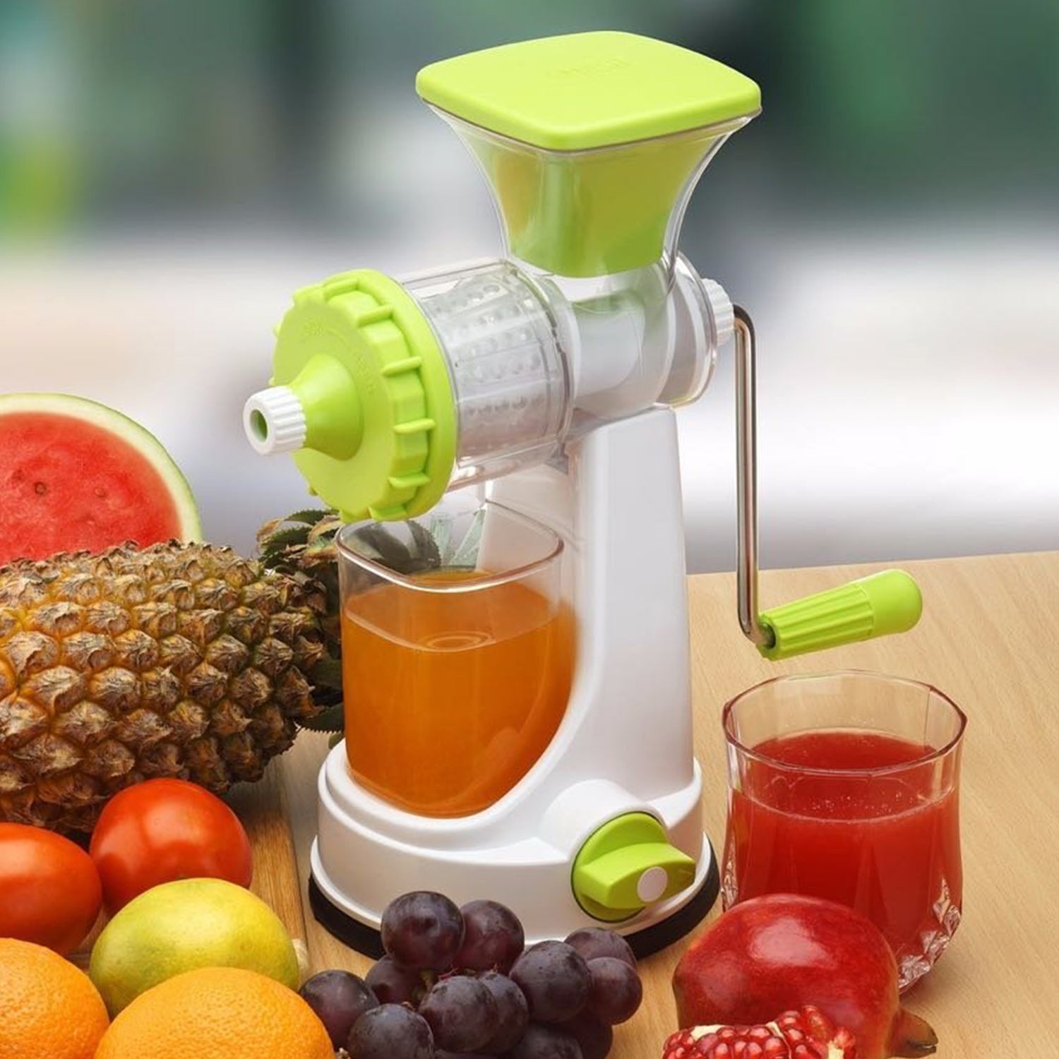 8103 Ganesh Kitchenware Plastic Hand Juicer New Smart Fruit Vegetable Multipurpose Juicer (Colorrandom Greenblueredorange) ( Colors May Vary ) (Multicolor Pack Of 1) Default Title - Anthro Bazaar