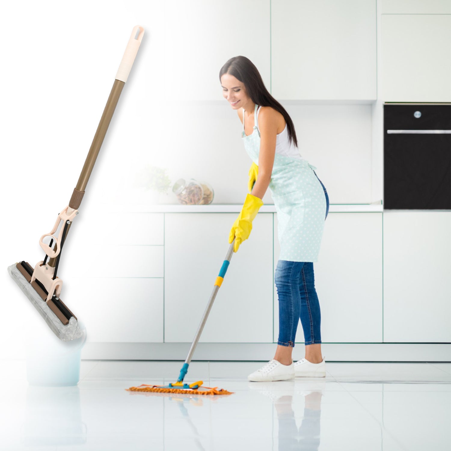 15721 Sponge Mop Super Absorbent Sponge-head-self-cleaning Miracle-mop Default Title - Anthro Bazaar