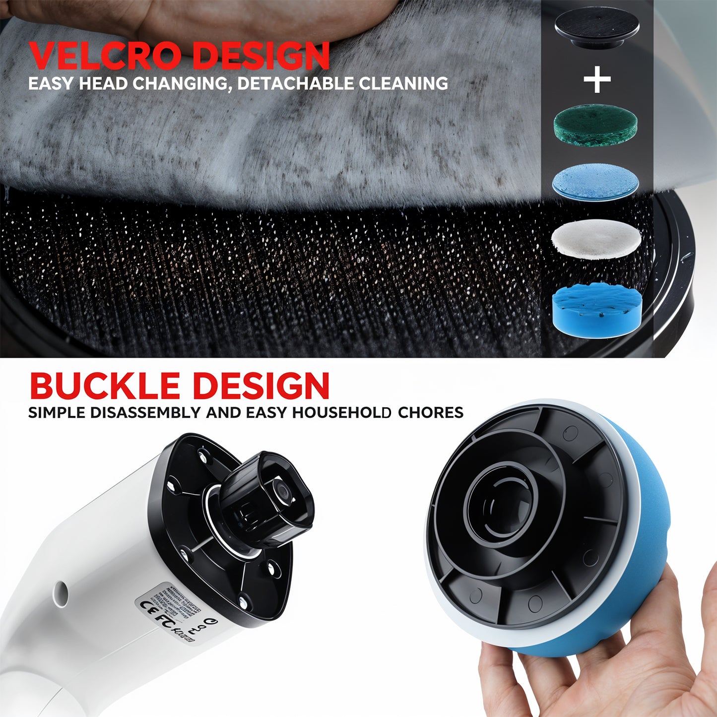 7-in-1 Electric Spin Scrubber Cleaning Brush With Extension Handle (1 Set | 25W)