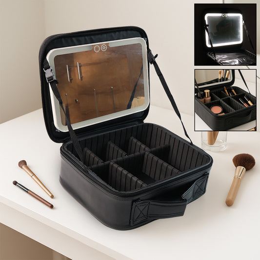 Black Premium Led Light Makeup Organizer Box (1 Pc) Default Title - Anthro Bazaar