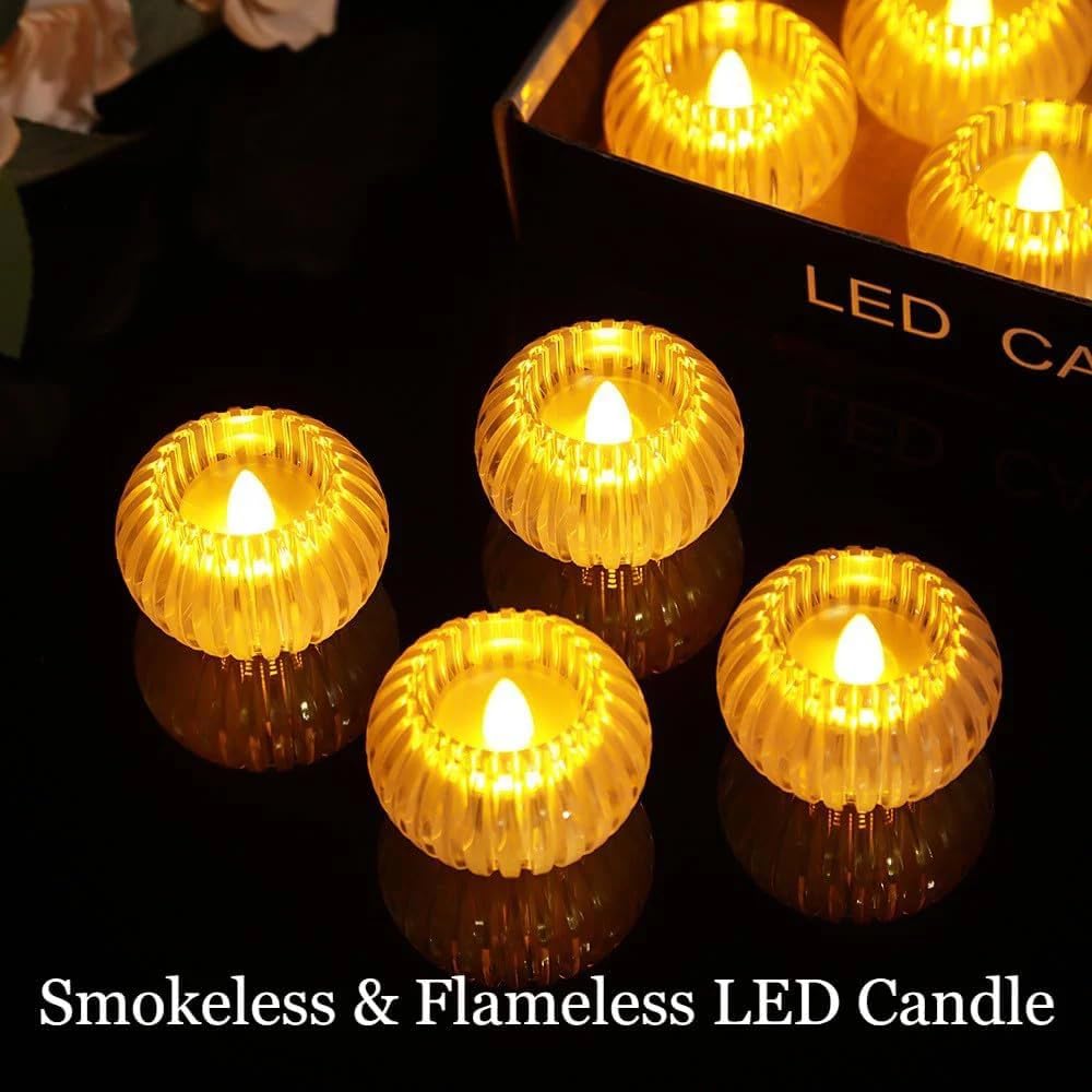 12-Piece LED Crystal-Effect Flameless Candle Set – Safe, Elegant & Festive