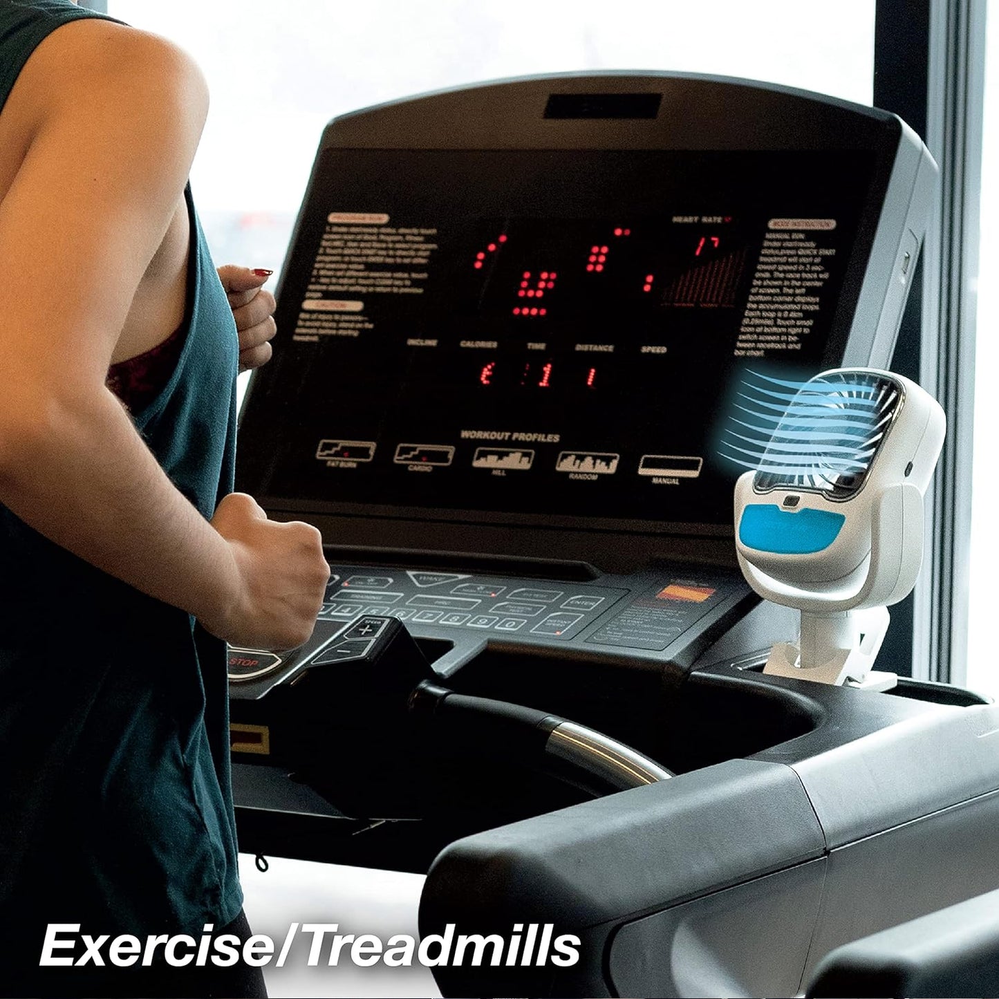 Air Portable Fan with Clamp | Rechargeable 3-Speed Mini Cooler & LED Light