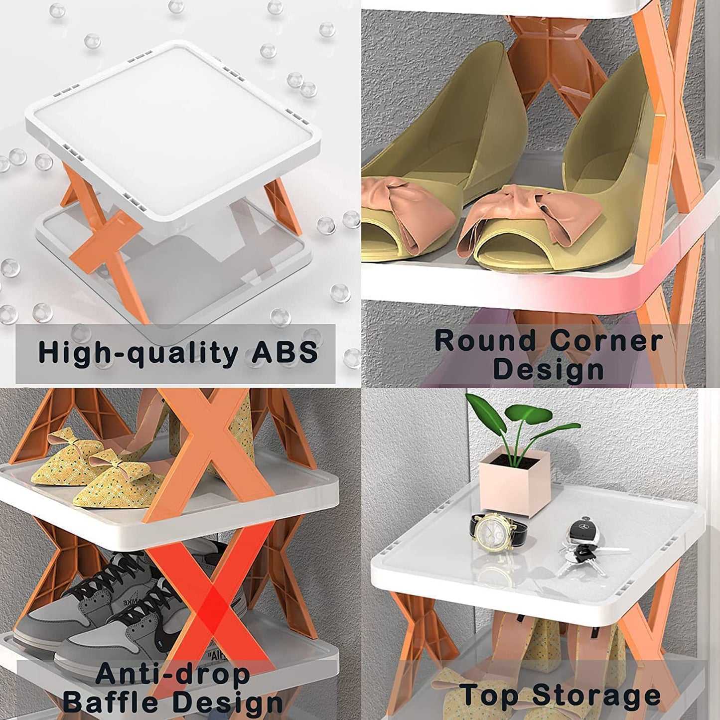 9065 5 Tier Shoes Stand Shoe Tower Rack Suit For Small Spaces Closet Small Entryway Easy Assembly And Stable In Structure Corner Storage Cabinet For Saving Space Default Title - Anthro Bazaar