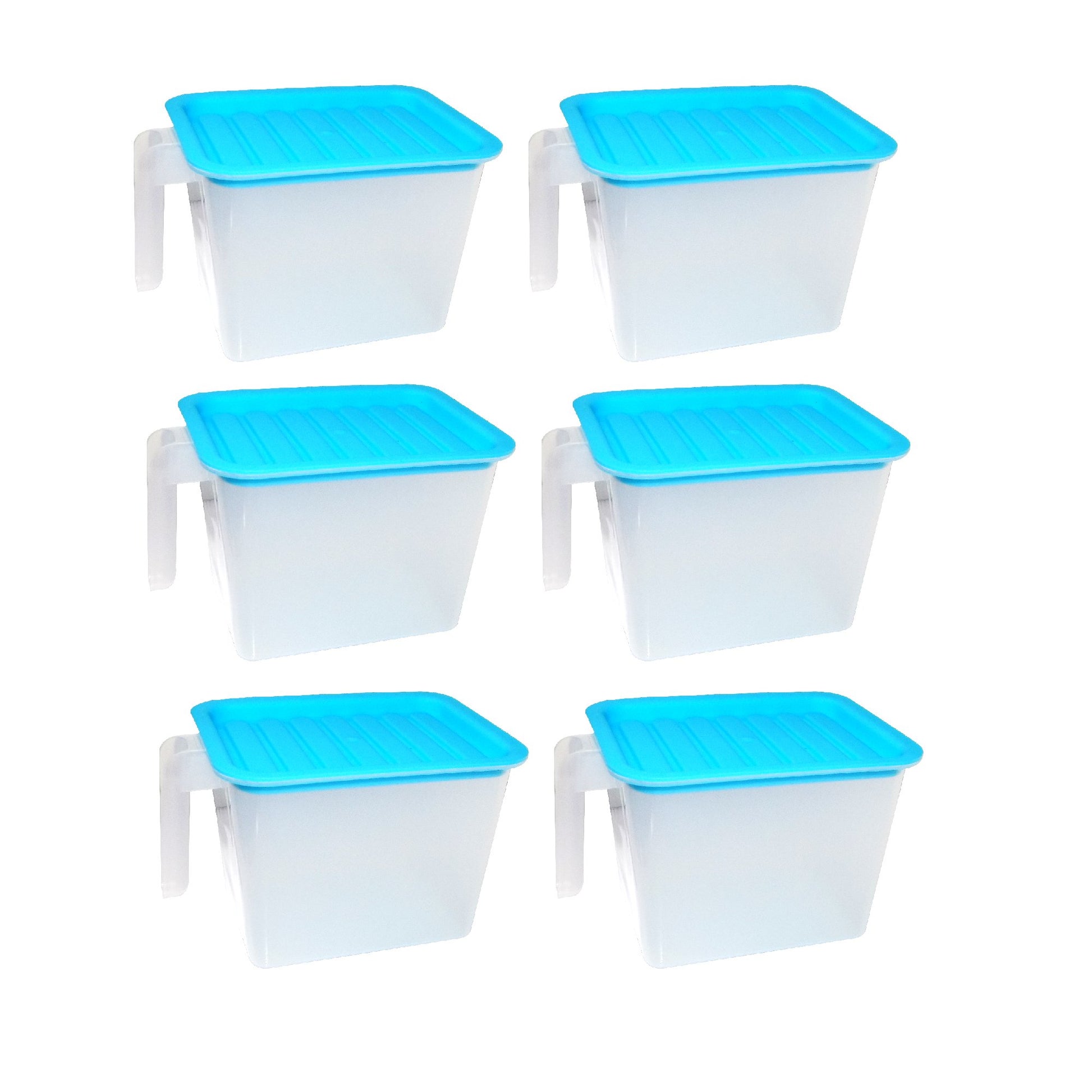 2454 Air Tight Unbreakable Big Size 1100 Ml Square Shape Kitchen Storage Container (Set Of 6) Default Title - Anthro Bazaar